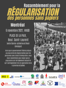 Day of Action in Quebec for the Regularisation of Undocumented Migrants