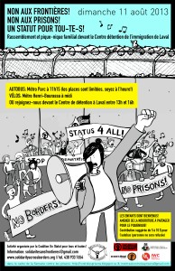 (11 août) Pas de frontières, ni de prisons! Un statut pour tou.te.s! Rassemblement et pique-nique au Centre de détention d’Immigration à Laval