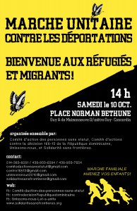 Affiches et tracts pour la Marche Unitaire contre les déportations (svp partagez)