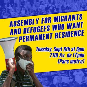 Assembly for migrants and refugees who want permanent residence